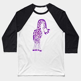 Silly Purple Giraffe Baseball T-Shirt